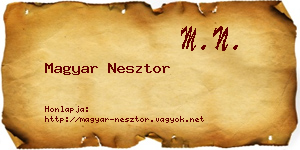 Magyar Nesztor névjegykártya